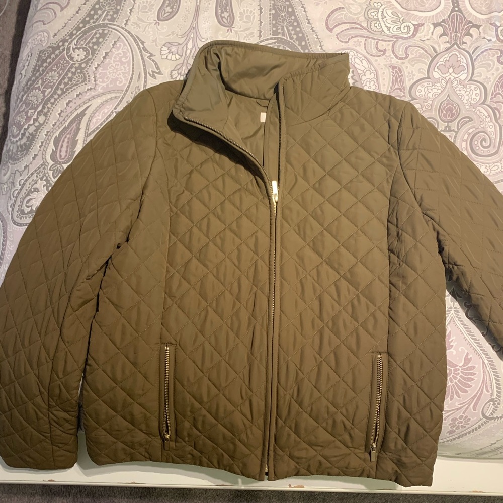 Near-perfect Olive Green J.Crew Quilted Winter Coat